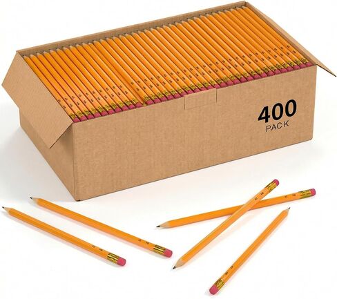 Wood-Cased #2 HB Pencils, 200 Pack Sharpened Yellow Pencils with Erasers, Bulk Pack Graphite Pencils for School and Teacher Supplies, Writing, Drawing and Sketching (200) in Kuwait
