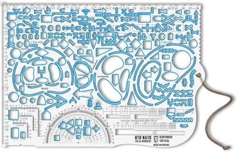 Ecopybook Small Flexible Stencil, NATO Tactical Ruler, Tactical Bendable Map Marking Military Stencil, 232x120mm, Matte Anti-Glare Symbology Army Ruler, Template in Saudi Arabia