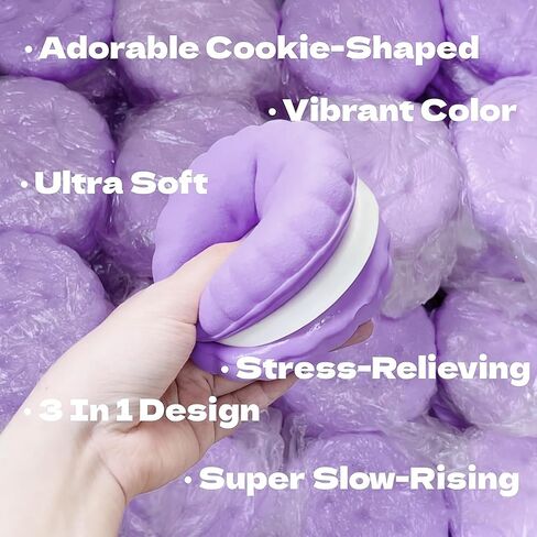 Slow Rising Squishy Toys, Super Soft Cookie-Shaped Slow Rise Squishies, 3 Layers Realistic Squishy Food Fidget Toy, Food Squishies for Decompression Stress Relief in Saudi Arabia