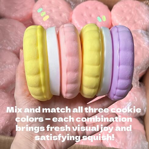 Slow Rising Squishy Toys, Super Soft Cookie-Shaped Slow Rise Squishies, 3 Layers Realistic Squishy Food Fidget Toy, Food Squishies for Decompression Stress Relief in Saudi Arabia