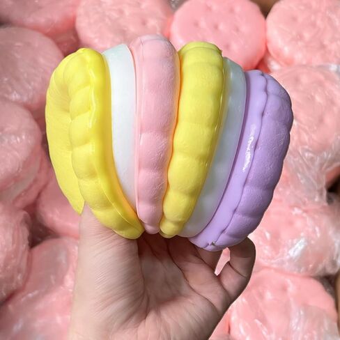 Slow Rising Squishy Toys, Super Soft Cookie-Shaped Slow Rise Squishies, 3 Layers Realistic Squishy Food Fidget Toy, Food Squishies for Decompression Stress Relief in Saudi Arabia