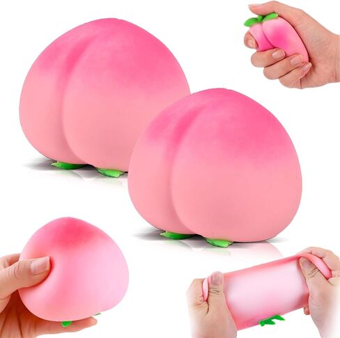 Peach Squishy, Realistic Peach Shaped Fruit Stress Ball — Soft Slow Rising Squeeze Toy for Adults, Cute Fidget Sensory Decompression Gift in Saudi Arabia