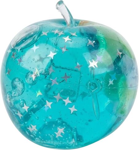 Apple Squishy, Blue Ocean Island Style with Glitter, Slow-Return Apple Squishy for Desk Display, in Translucent Blue with Star Sparkles in Saudi Arabia