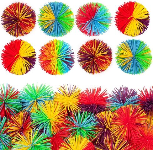 20 Pcs Stringy Balls Sensory Stringy Silicone Ball Rainbow Pom Bouncy Christmas Stocking Stuffers Fillers Party Favors Birthday End of Year Gifts in Kuwait