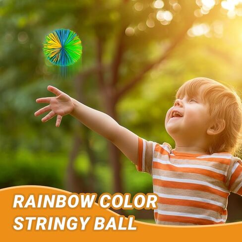 20 Pcs Stringy Balls Sensory Stringy Silicone Ball Rainbow Pom Bouncy Christmas Stocking Stuffers Fillers Party Favors Birthday End of Year Gifts in Kuwait