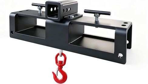 Heavy Duty Forklift Lifting Hook with 2" Receiver Hitch, Dual Fork Mounted Lifting & Towing Attachment, 10 Ton Max Capacity for Forklift Tractor Industrial Use in Saudi Arabia