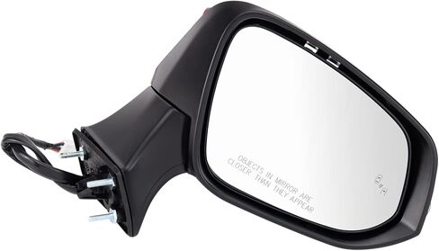 TRQ Passenger Side Mirror Assembly Power Heated Turn Signal Puddle Light Blind Spot Smooth Black Paint to Match Compatible with 2021-2024 Toyota Venza in Kuwait