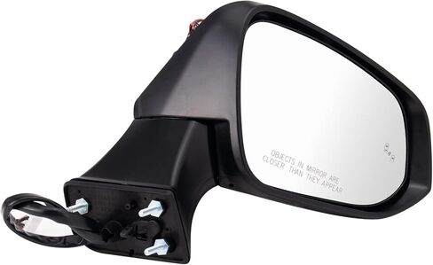 TRQ Passenger Side Mirror Assembly Power Heated Turn Signal Puddle Light Blind Spot Smooth Black Paint to Match Compatible with 2021-2024 Toyota Venza in Kuwait