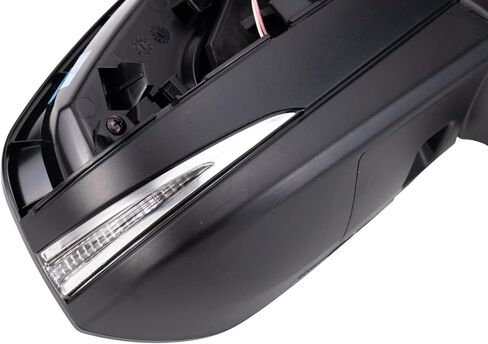 TRQ Passenger Side Mirror Assembly Power Heated Turn Signal Puddle Light Blind Spot Smooth Black Paint to Match Compatible with 2021-2024 Toyota Venza in Kuwait