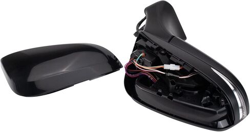 TRQ Passenger Side Mirror Assembly Power Heated Turn Signal Puddle Light Blind Spot Smooth Black Paint to Match Compatible with 2021-2024 Toyota Venza in Kuwait