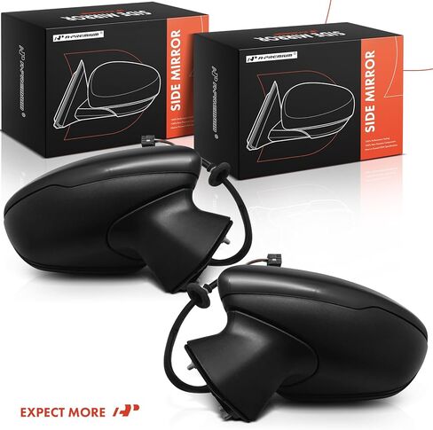 زوج A-Premium (2) مرآة باب كهربائية جانبية للسائق والراكب - متوافقة مع شيفروليه كروز 2016 2017 2018 2019 - مرآة قابلة للطي يدويًا قابلة للطي باللون الأسود مع خاصية الكشف عن البقع العمياء in Kuwait