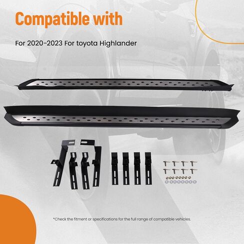 لوحات تشغيل maxpeedingrods متوافقة مع Toyota Highlander L LE XLE XSE Limited Platinum 2020 2021 2022 2023، قضبان جانبية لباب السيارة من سبائك الألومنيوم، تحميل 450 رطل in Kuwait