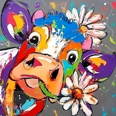 مجموعات الفن الماسي للبقرة للبالغين، مجموعات الرسم الماسي للبقرة المرتفعات للبالغين المبتدئين، لوحة ماسية 5D DIY مع مجموعات فنية دائرية للأحجار الكريمة لديكور الحائط المنزلي كهدية مقاس 12 × 12 بوصة in Kuwait