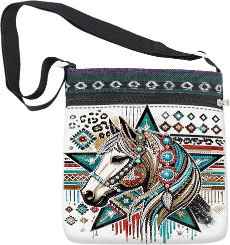 Focart DIY Diamond Art Painting Canvas Crossbody Bag, Ethnic Style, Special Shaped Crystal Diamond Painting by Numbers Mosaic Kits in Saudi Arabia