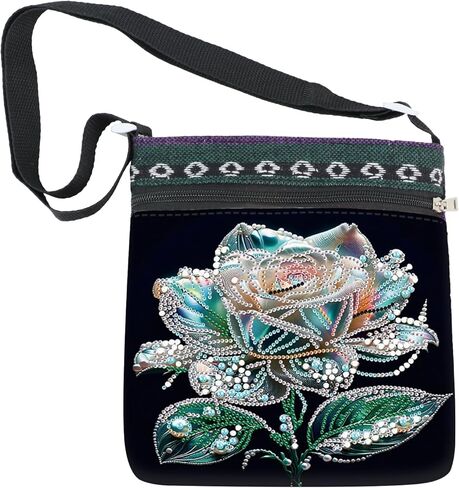 Focart DIY Diamond Art Painting Canvas Crossbody Bag, Ethnic Style, Special Shaped Crystal Diamond Painting by Numbers Mosaic Kits in Saudi Arabia