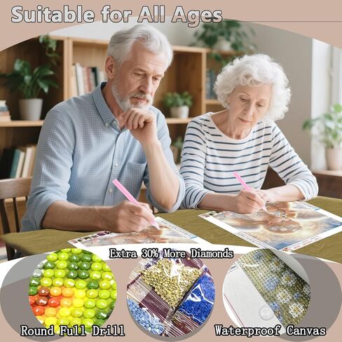مجموعة AMORARS Angel Cat Diamond Art Kits للبالغين - مجموعة طلاء ألماس 5D للمبتدئين، لوحات فنية وهدايا فنية لتزيين المنزل، 12 × 12 بوصة in Kuwait