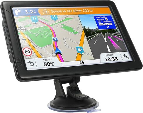 GPS Navigator for Car Truck RV, 9-inch High-Definition Touch Screen，2025 Maps (Free Lifetime Updates), Support Voice Turn Direction Guidance/Speed and Red Light Warning/Custom Truck Routing（Black） in Saudi Arabia