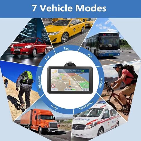 GPS Navigator for Car Truck RV, 9-inch High-Definition Touch Screen，2025 Maps (Free Lifetime Updates), Support Voice Turn Direction Guidance/Speed and Red Light Warning/Custom Truck Routing（Black） in Saudi Arabia