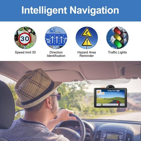 GPS Navigator for Car Truck RV, 9-inch High-Definition Touch Screen，2025 Maps (Free Lifetime Updates), Support Voice Turn Direction Guidance/Speed and Red Light Warning/Custom Truck Routing（Black） in Saudi Arabia