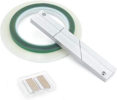 1/4 Inch 10 inch Tape Splicing Block Kit for Reel to Reel Tape - Professional 6061 Aluminum Splicing Set with Leader Tape, Splicing Tape & Blade - Fits Revox Studer Akai Teac in Saudi Arabia