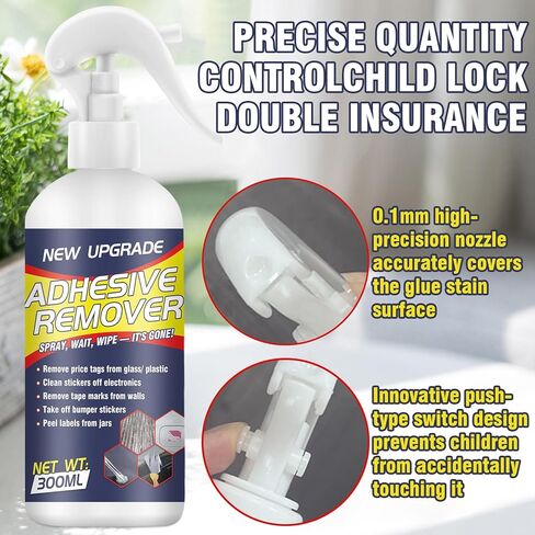 Adhesive Remover Spray – 10.14Floz Sticker Remover for Cars, Stickers, Labels, Tape Residue, Glue, Chewing Gum & Caulk – Works on Metal, Glass, Plastic, Car Paint & Hard Surfaces – with Scraper Super in Saudi Arabia