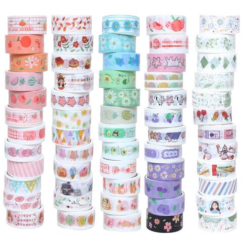 60 Rolls Holiday Washi Tape Set Decorative Tape Seasonal Bohemian Colored Tapes Colorful Cute Washi Tapes for Scrapbooking Supplies Kit Journaling Supplies Spring Summer Wrapping Craft in Saudi Arabia