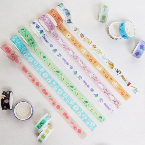 60 Rolls Holiday Washi Tape Set Decorative Tape Seasonal Bohemian Colored Tapes Colorful Cute Washi Tapes for Scrapbooking Supplies Kit Journaling Supplies Spring Summer Wrapping Craft in Saudi Arabia