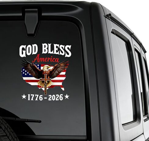 250 Anniversary USA Stickers God Bless America Vinyl Sticker Pack | 4PCS American Flag Eagle Decal for Car, Truck, Window (8 in) in Saudi Arabia