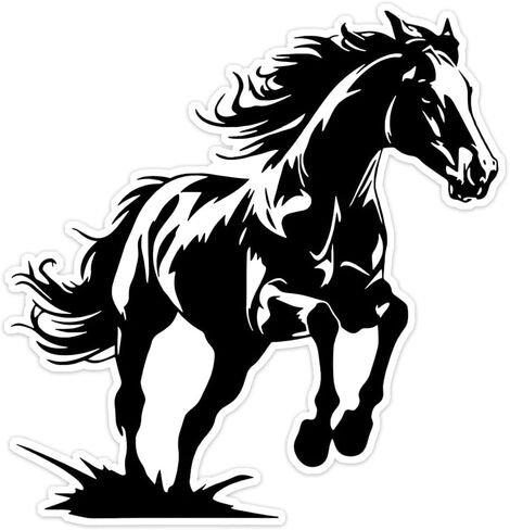 2pcs Vinyl Mustang Silhouette Running Horse Car Sticker, 4.92''x5.12'' - Laptop Truck Wall Art, Waterproof & Weatherproof - Indoor & Outdoor Use, Home Life Decoration Decal #2BZ266 in Saudi Arabia