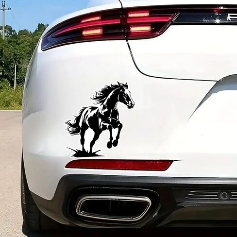 2pcs Vinyl Mustang Silhouette Running Horse Car Sticker, 4.92''x5.12'' - Laptop Truck Wall Art, Waterproof & Weatherproof - Indoor & Outdoor Use, Home Life Decoration Decal #2BZ266 in Saudi Arabia