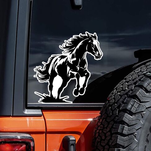 2pcs Vinyl Mustang Silhouette Running Horse Car Sticker, 4.92''x5.12'' - Laptop Truck Wall Art, Waterproof & Weatherproof - Indoor & Outdoor Use, Home Life Decoration Decal #2BZ266 in Saudi Arabia