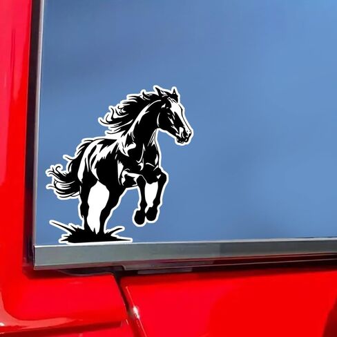2pcs Vinyl Mustang Silhouette Running Horse Car Sticker, 4.92''x5.12'' - Laptop Truck Wall Art, Waterproof & Weatherproof - Indoor & Outdoor Use, Home Life Decoration Decal #2BZ266 in Saudi Arabia