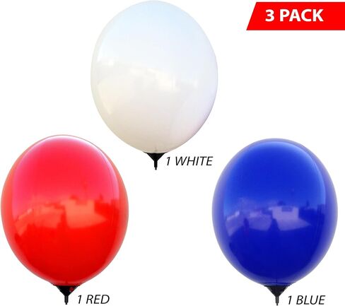CarBowz 20-Inch Patriotic Reusable Balloon Window Kit - No Helium Needed, Includes Balloon, Holder Pole, and Removable Clip for Retail & Events, Red/White/Blue, 3-Pack, EZ529-3PACK-RedWhiteBlue in Saudi Arabia