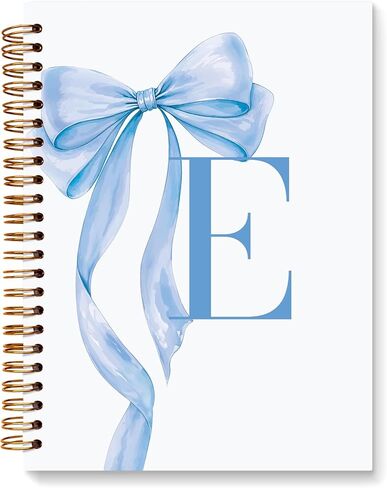 JXREQ Coquette Pink Bow Personalized Notebook, Initial Letter A Monogram Journal, Preppy Girly Ribbon Bow Journal, Monogrammed Gifts for Women, Aesthetic Spiral Notebook 5.5x8.3 in Saudi Arabia