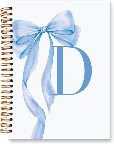 JXREQ Coquette Pink Bow Personalized Notebook, Initial Letter A Monogram Journal, Preppy Girly Ribbon Bow Journal, Monogrammed Gifts for Women, Aesthetic Spiral Notebook 5.5x8.3 in Saudi Arabia