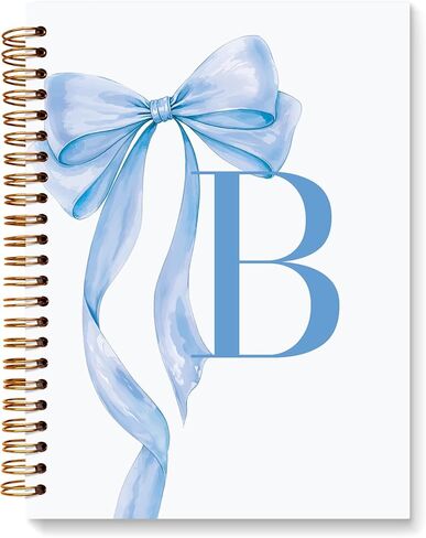 JXREQ Coquette Pink Bow Personalized Notebook, Initial Letter A Monogram Journal, Preppy Girly Ribbon Bow Journal, Monogrammed Gifts for Women, Aesthetic Spiral Notebook 5.5x8.3 in Saudi Arabia