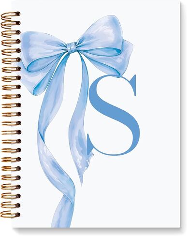JXREQ Coquette Pink Bow Personalized Notebook, Initial Letter A Monogram Journal, Preppy Girly Ribbon Bow Journal, Monogrammed Gifts for Women, Aesthetic Spiral Notebook 5.5x8.3 in Saudi Arabia