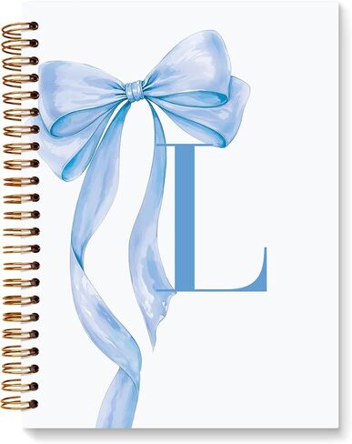 JXREQ Coquette Pink Bow Personalized Notebook, Initial Letter A Monogram Journal, Preppy Girly Ribbon Bow Journal, Monogrammed Gifts for Women, Aesthetic Spiral Notebook 5.5x8.3 in Saudi Arabia