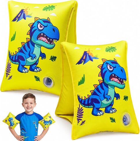 Soft Fabric Arm Floaties for Kids, 2 Pack Inflatable Arm Bands, Comfortable Swim Floaties for Boys Girls, Pool Float Swim Rings for Toddlers Children 3-5-6-12 Years in Saudi Arabia