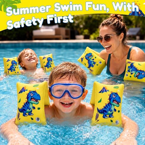 Soft Fabric Arm Floaties for Kids, 2 Pack Inflatable Arm Bands, Comfortable Swim Floaties for Boys Girls, Pool Float Swim Rings for Toddlers Children 3-5-6-12 Years in Saudi Arabia