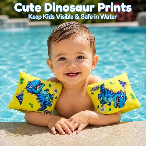 Soft Fabric Arm Floaties for Kids, 2 Pack Inflatable Arm Bands, Comfortable Swim Floaties for Boys Girls, Pool Float Swim Rings for Toddlers Children 3-5-6-12 Years in Saudi Arabia