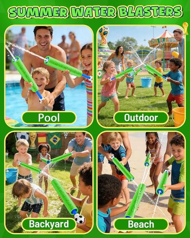 Squirt Guns Water Gun for Kids: Soccer Theme Toy Water Blaster for Kids Ages 4-12, Foam Water Shooters for Outdoor Summer Pool Swimming Beach Backyard Party Favors in Saudi Arabia