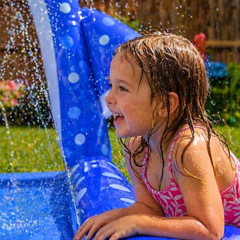 Sprinkler Splash Pad for Kids: Manta Ray Sprinkler with Basketball Hoop, Inflatable Water Play Mat, Outdoor Water Toys for Backyard Summer Play, for Toddlers and Kids Ages 1-3, 4-8, 8-12 in Saudi Arabia