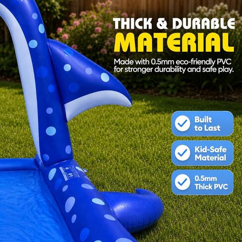 Sprinkler Splash Pad for Kids: Manta Ray Sprinkler with Basketball Hoop, Inflatable Water Play Mat, Outdoor Water Toys for Backyard Summer Play, for Toddlers and Kids Ages 1-3, 4-8, 8-12 in Saudi Arabia