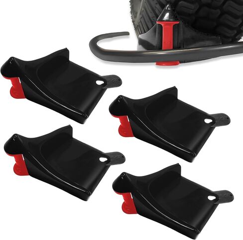 4 PCS Car Hose Guide, Car Washing Tire Hose Roller Preventing Stucking and Snagging Under The Wheels, Plastic Wheel Rolling System Tool Hoses Guides for Cars Trucks Motorcycles (Black) in Kuwait