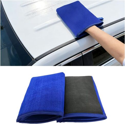 2PCS Car Detailing Clay Mitt, Soft Scratch-Free Magic Clay Bar Wash Mitt for Cleaning Detailing Polishing, Reusable Wash Towel Remove Debris from Paint, Glass, Metal, Universal Fit in Saudi Arabia