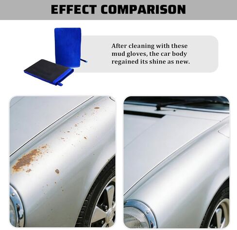 2PCS Car Detailing Clay Mitt, Soft Scratch-Free Magic Clay Bar Wash Mitt for Cleaning Detailing Polishing, Reusable Wash Towel Remove Debris from Paint, Glass, Metal, Universal Fit in Saudi Arabia