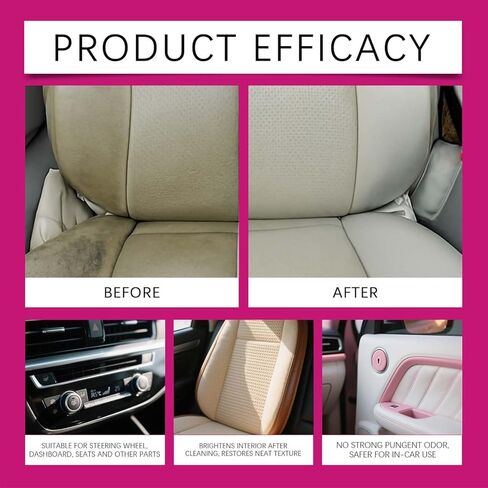 2PCS Car Interior Cleaner, Deep Cleaner Polishing, Interior Detailer Spray, for Cleaning Rubber, Plastic, Leather Surfaces Inside the Car in Saudi Arabia
