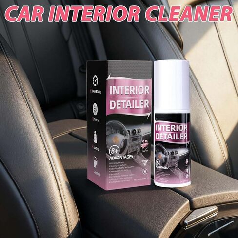 2PCS Car Interior Cleaner, Deep Cleaner Polishing, Interior Detailer Spray, for Cleaning Rubber, Plastic, Leather Surfaces Inside the Car in Saudi Arabia