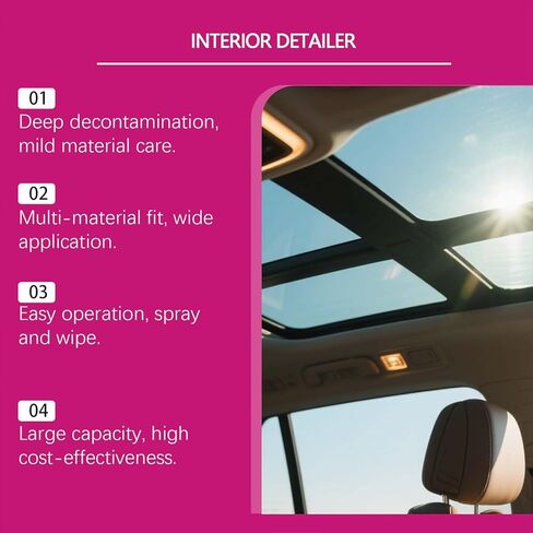 2PCS Car Interior Cleaner, Deep Cleaner Polishing, Interior Detailer Spray, for Cleaning Rubber, Plastic, Leather Surfaces Inside the Car in Saudi Arabia